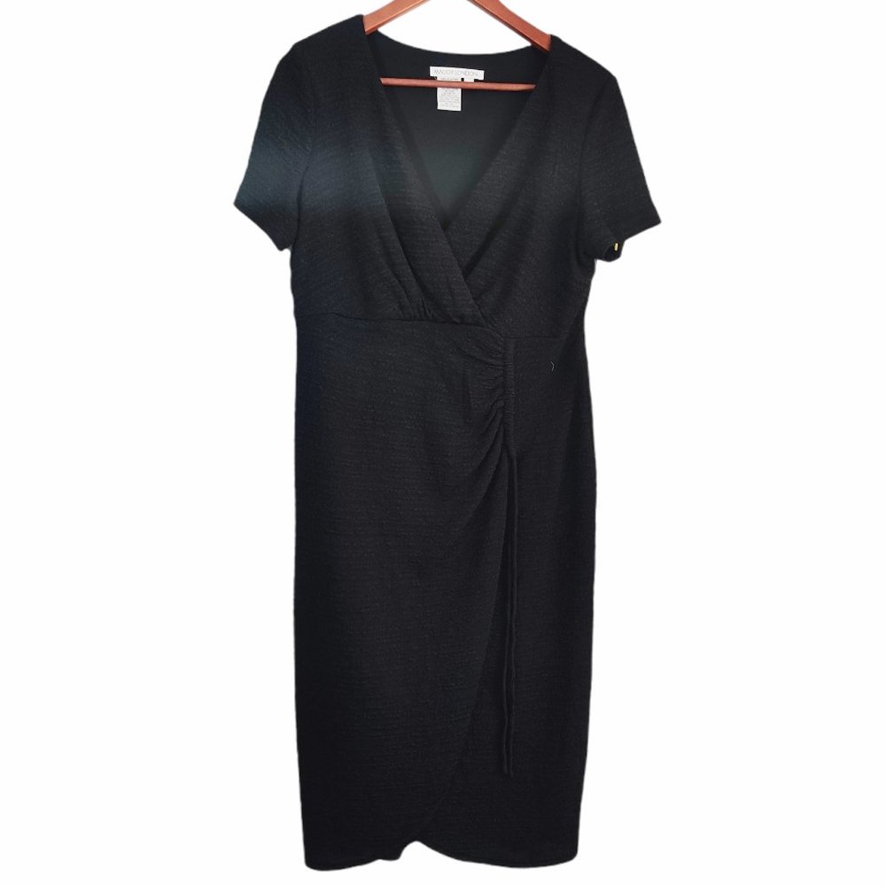 Maggy London Dress black size 16 draped gathered type waist